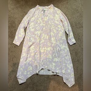 St. John Lavender and Cream Floral Dress